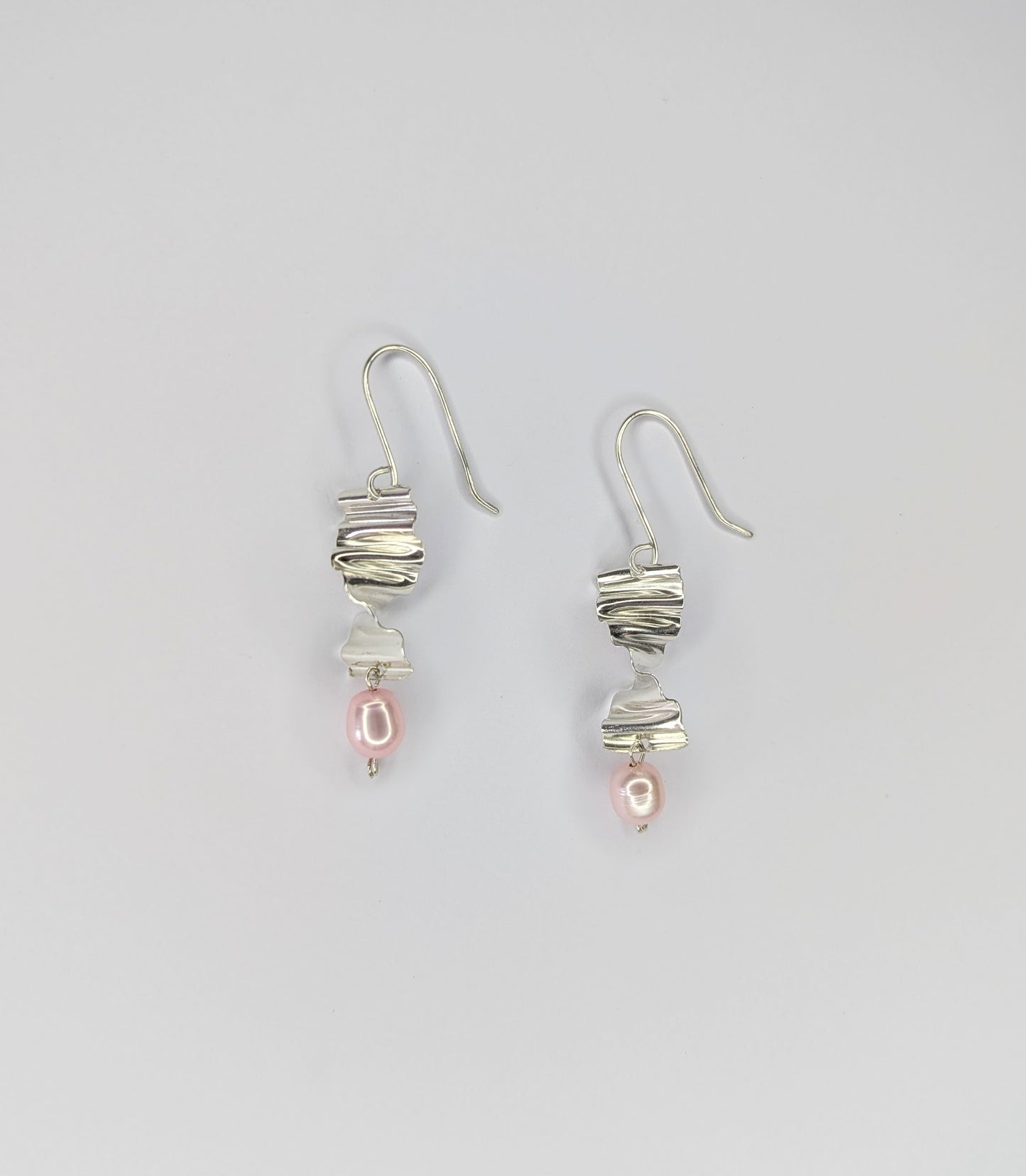 Pink pearl earrings