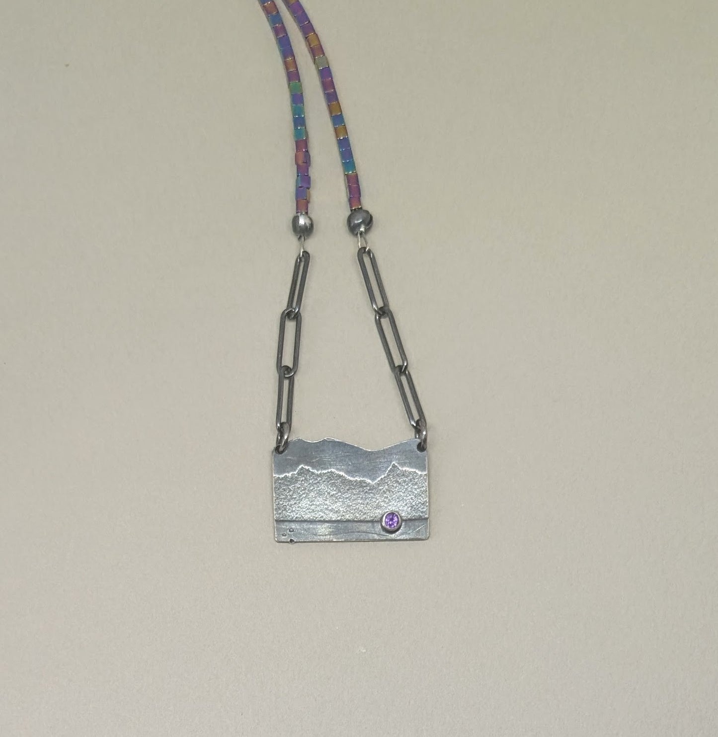 Happy Place necklace with amethyst and haematite