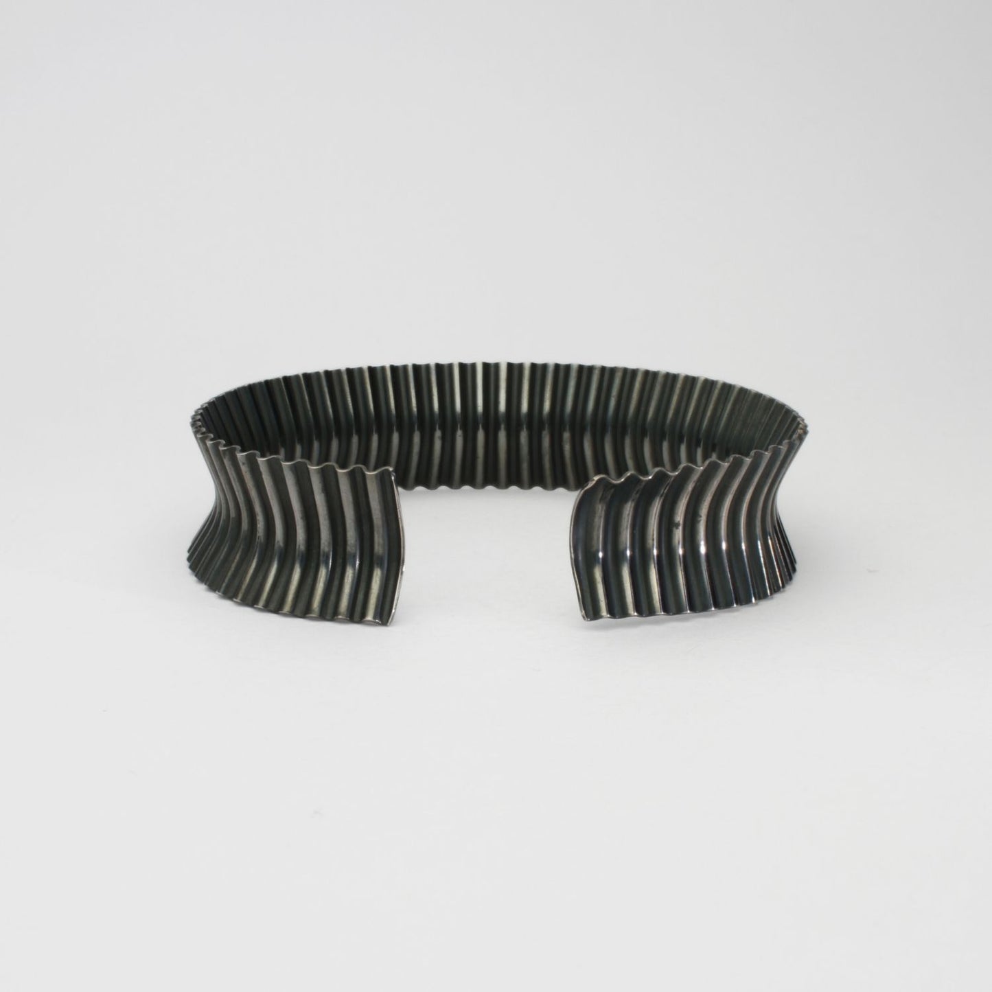 Silver fossil bangle