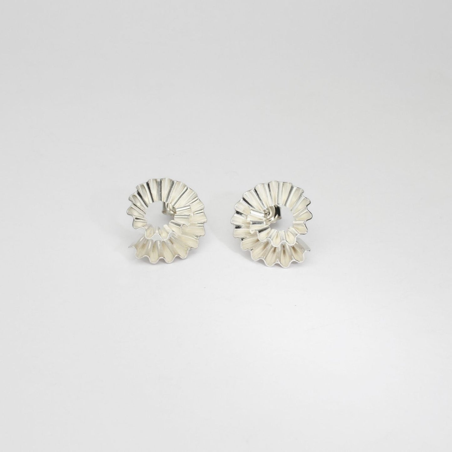 Handcrafted silver ammonite earrings