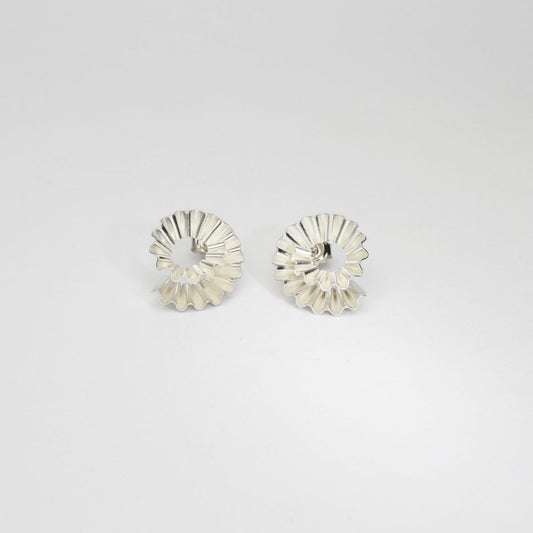 Handcrafted silver ammonite earrings