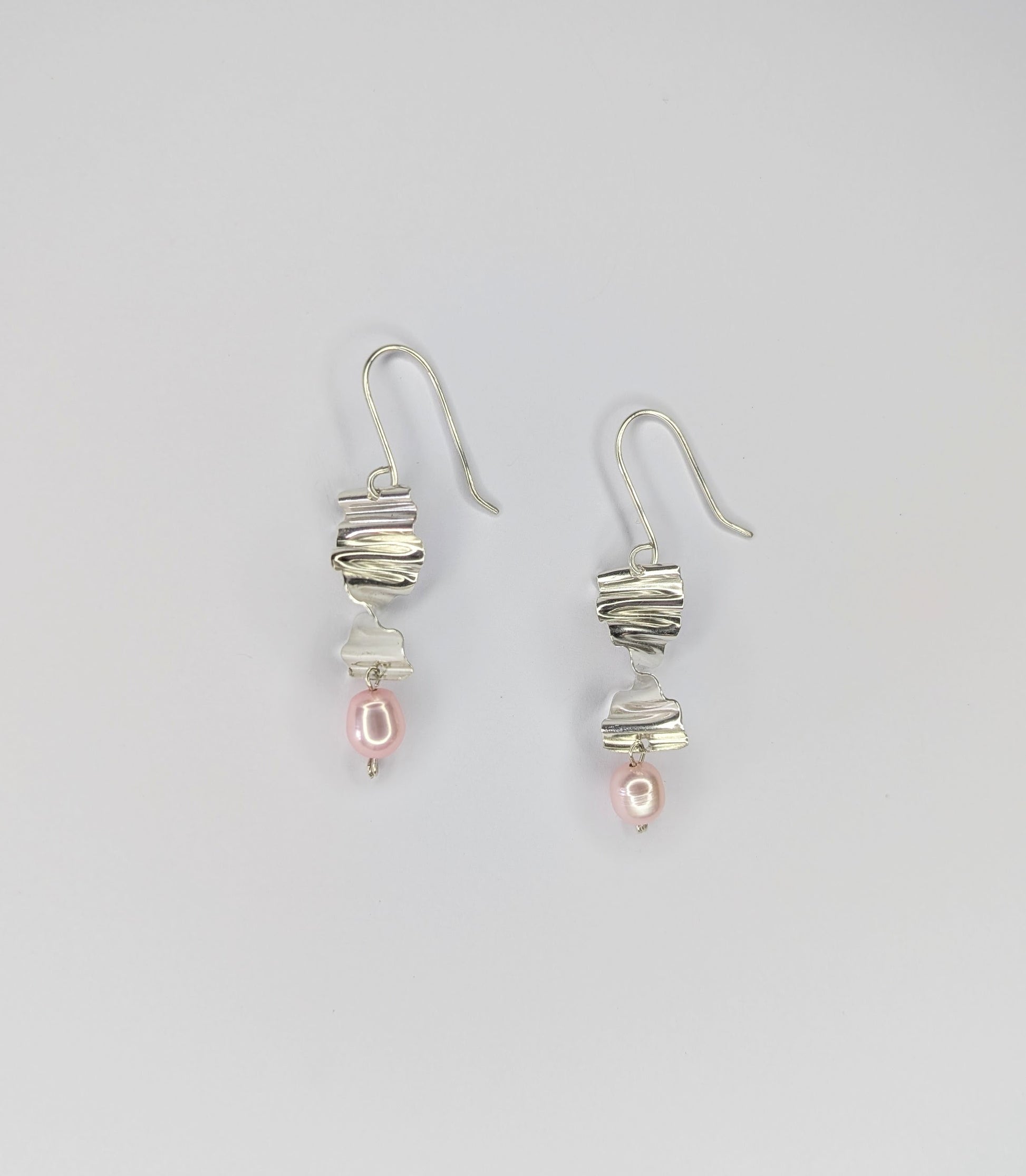 Pink pearl earrings