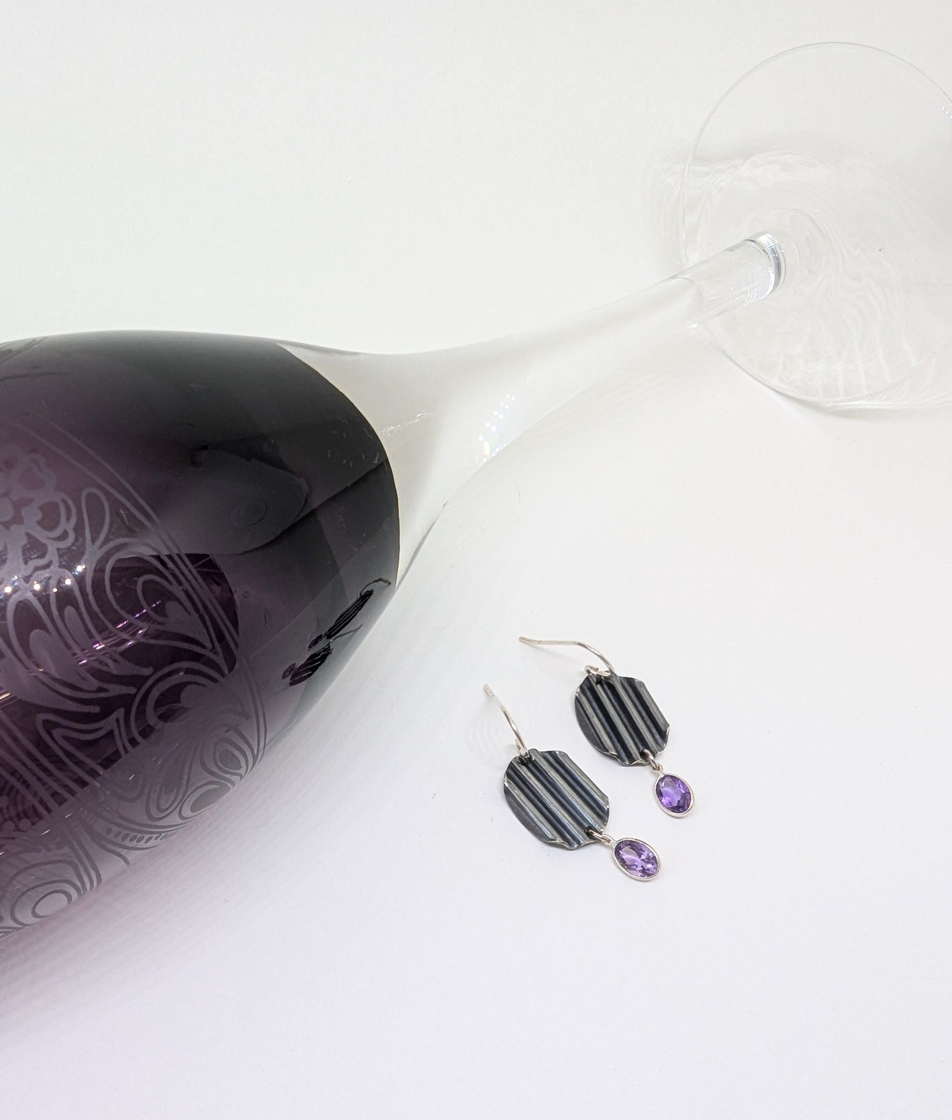 Jewellery with amethyst 