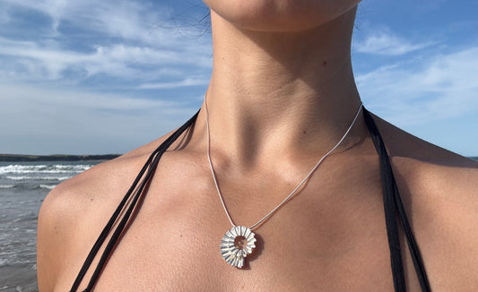 Small ammonite pendant on spiga chain