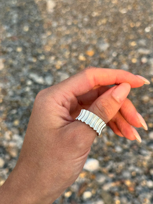 Silver cuff ring