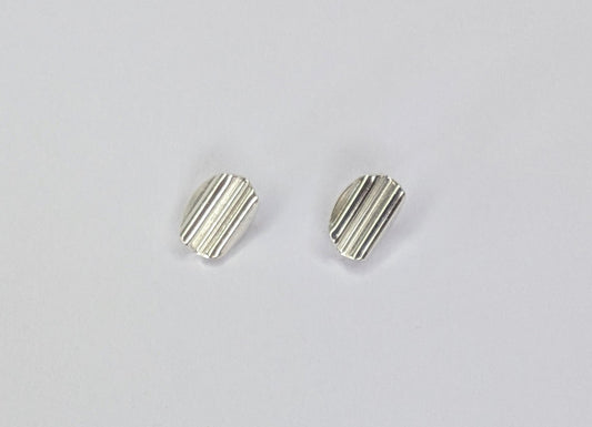 Silver ripple earrings 