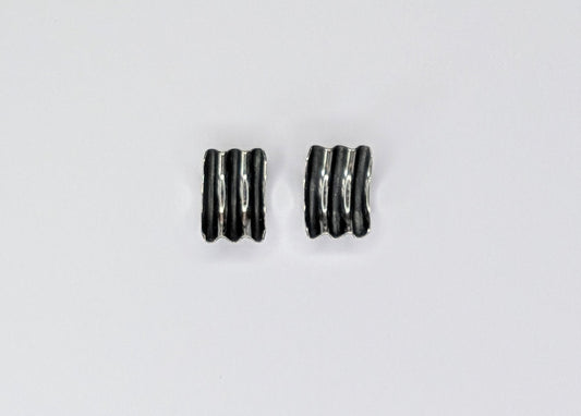 Sea ripple curl silver earrings 