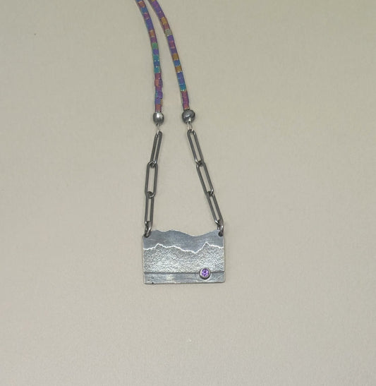 Happy Place necklace with amethyst and haematite