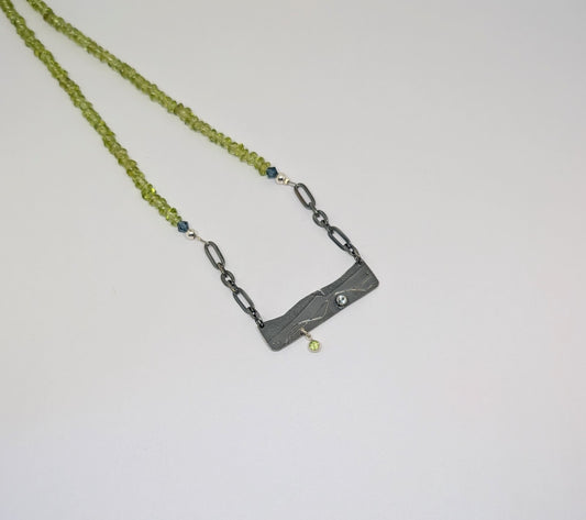 Happy Place necklace with peridot and blue topaz