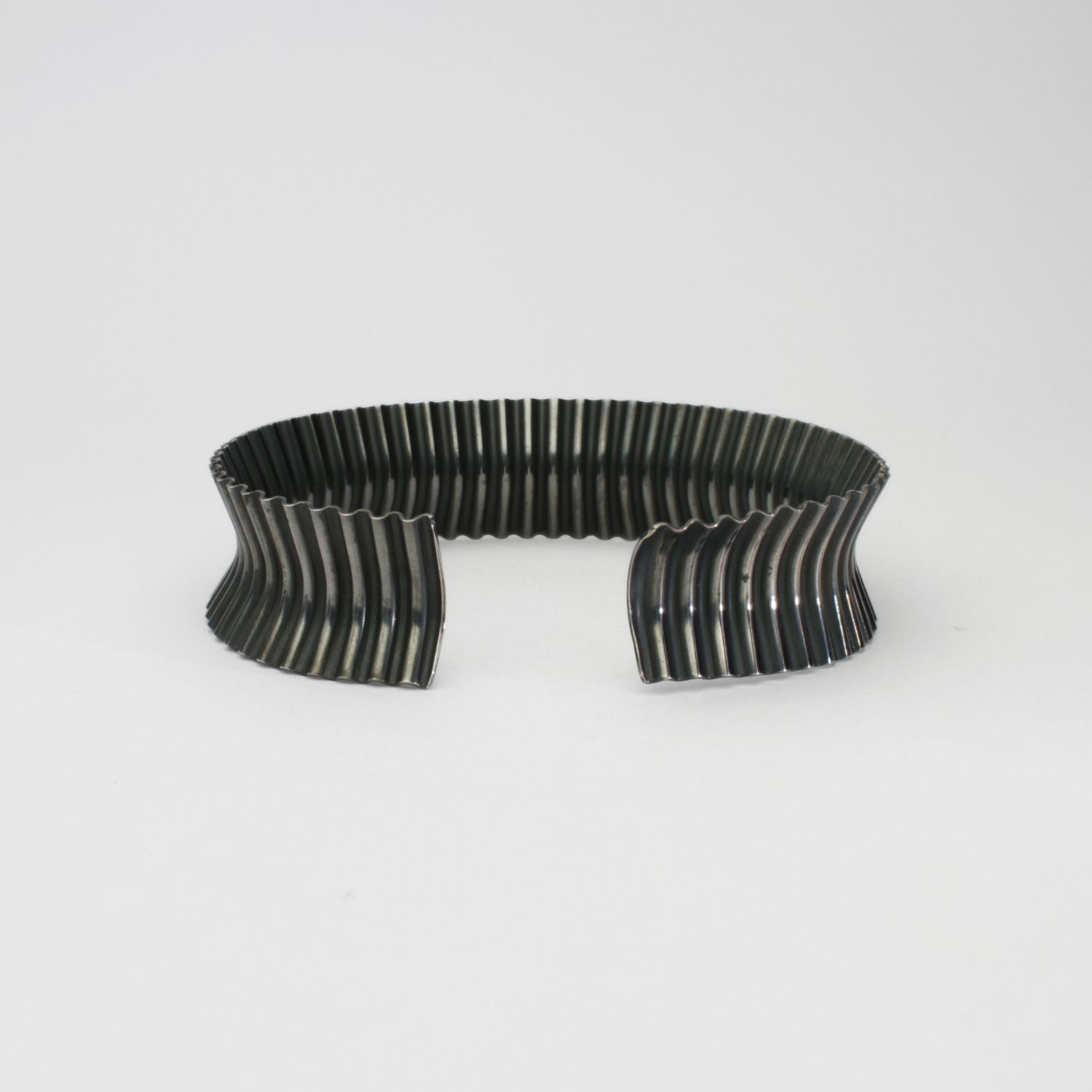 Silver fossil bangle