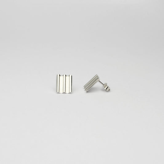 Silver square earrings 