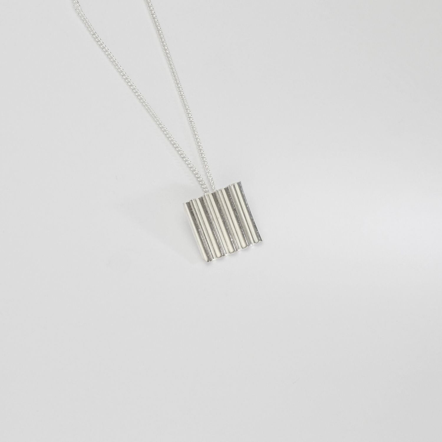 Square silver pendant 